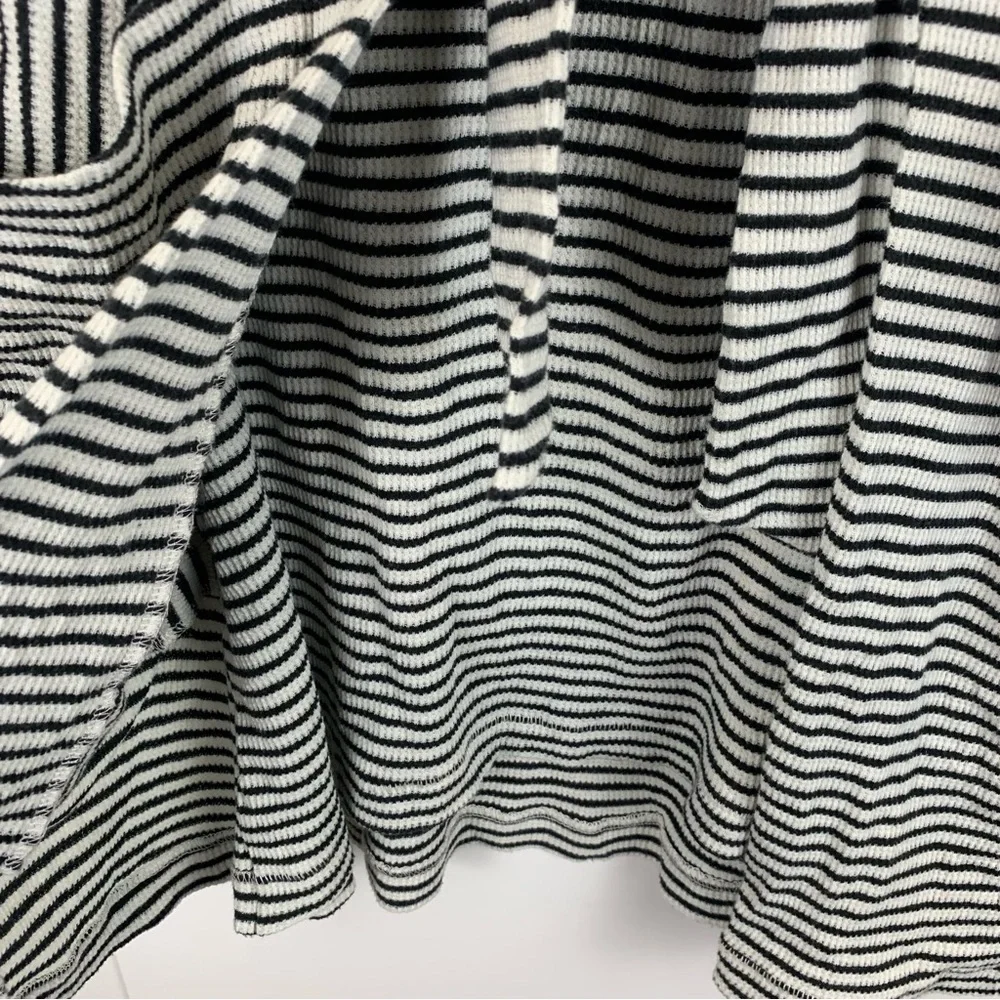Free People sz S All Tied Up Layered Skirt Cream Black Striped Stretch Knit - Picture 5 of 8